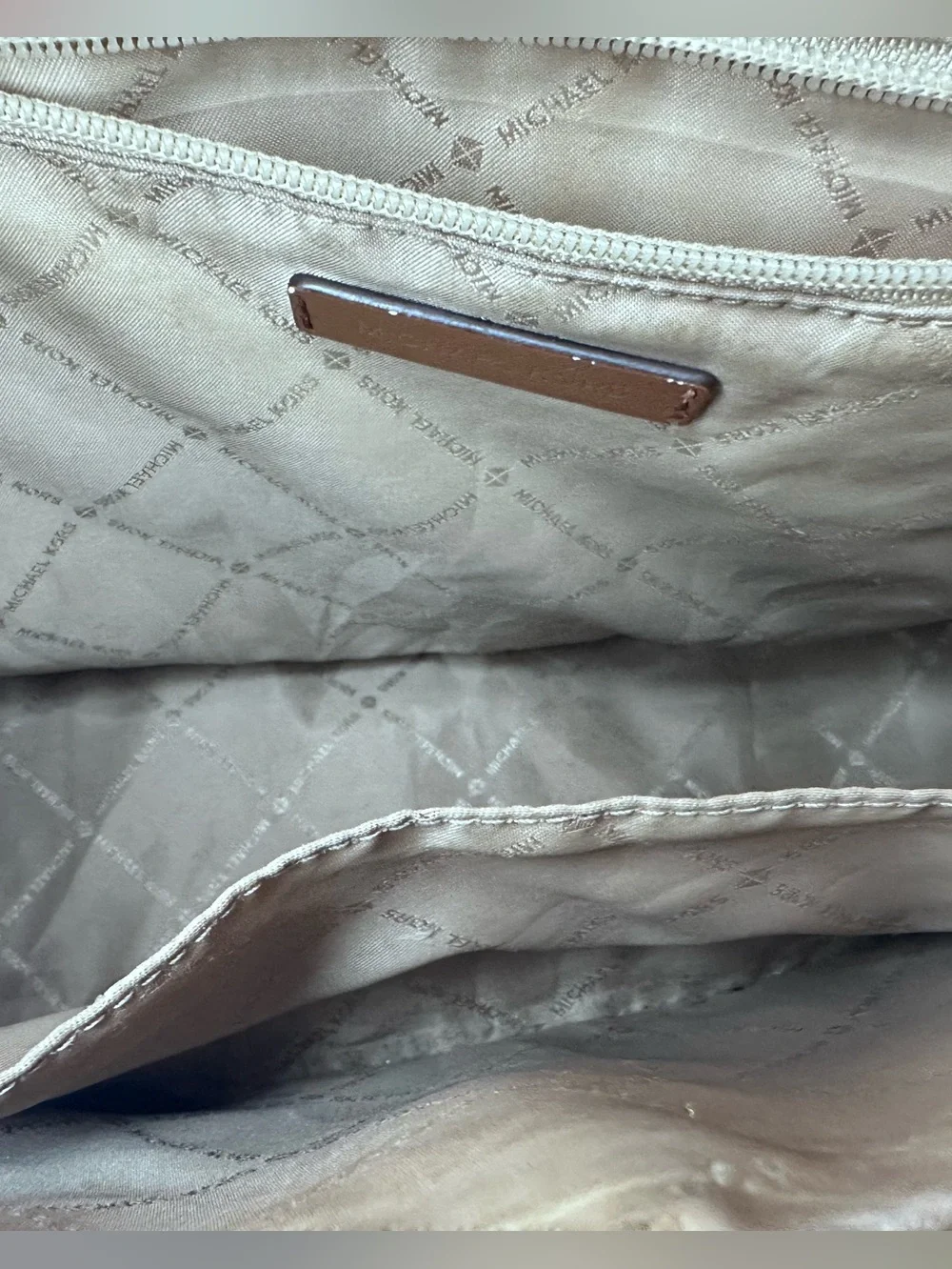 Michael Kors Sutton Medium Saffiano Leather Satchel Brown Gold